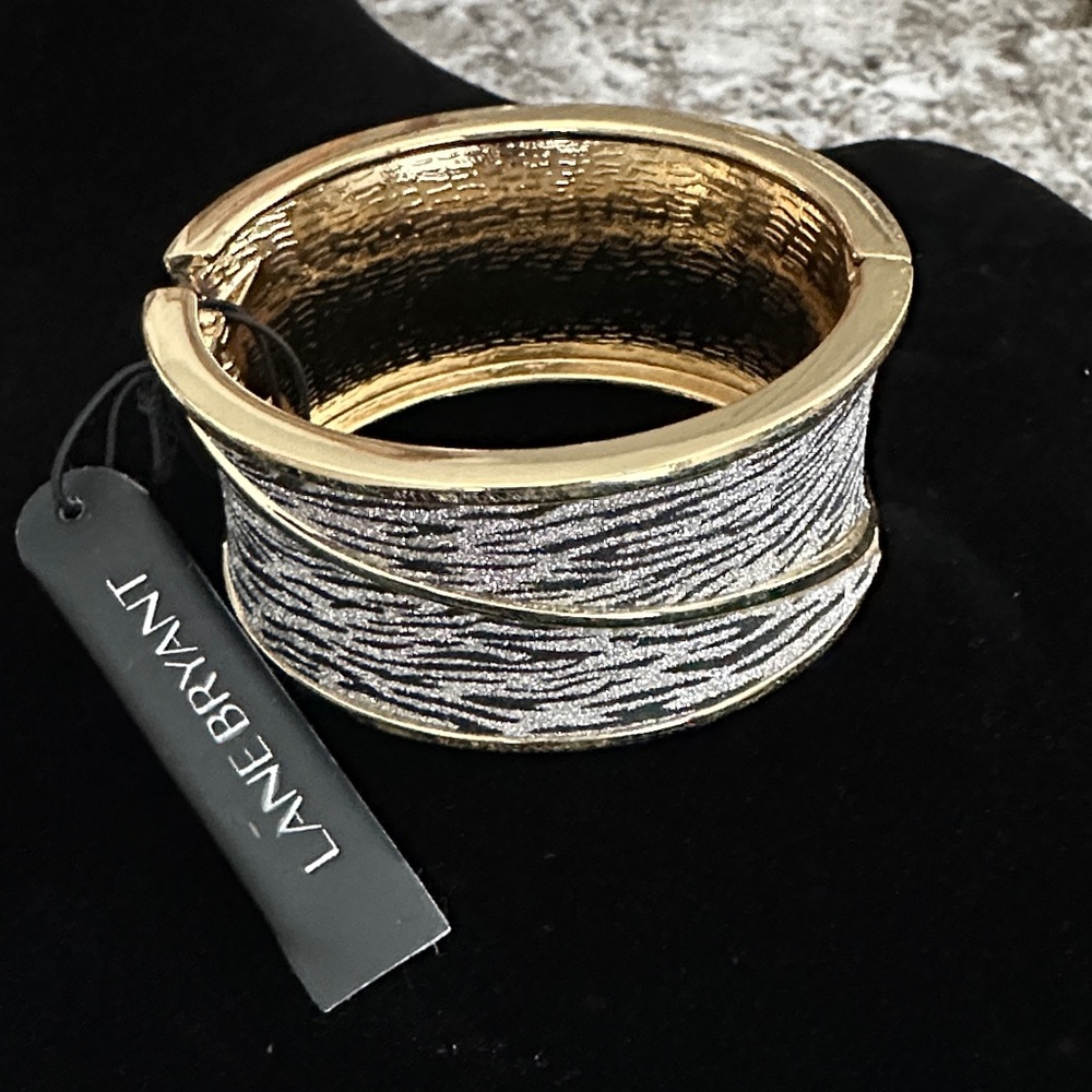 👑Lane Bryant Gold and Silver Textured Bracelet